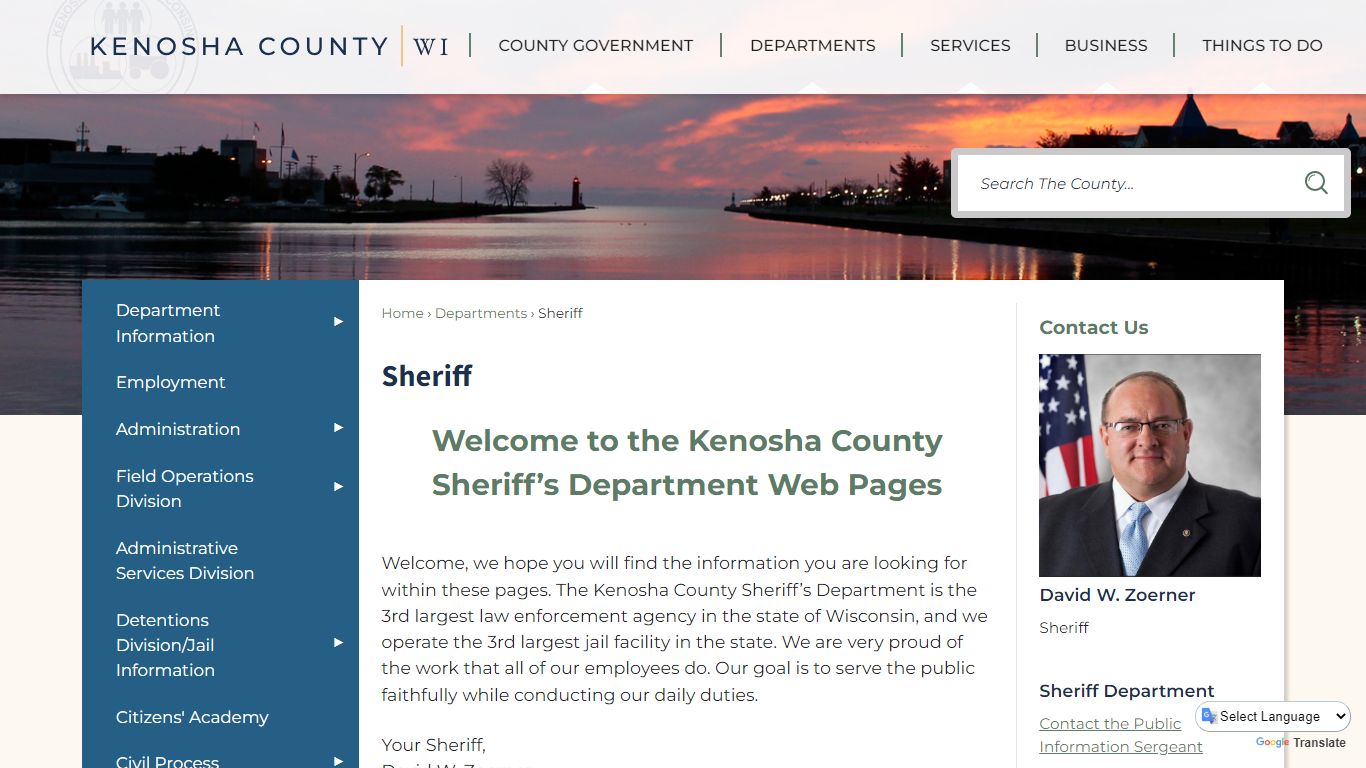 Sheriff | Kenosha County, WI - Official Website