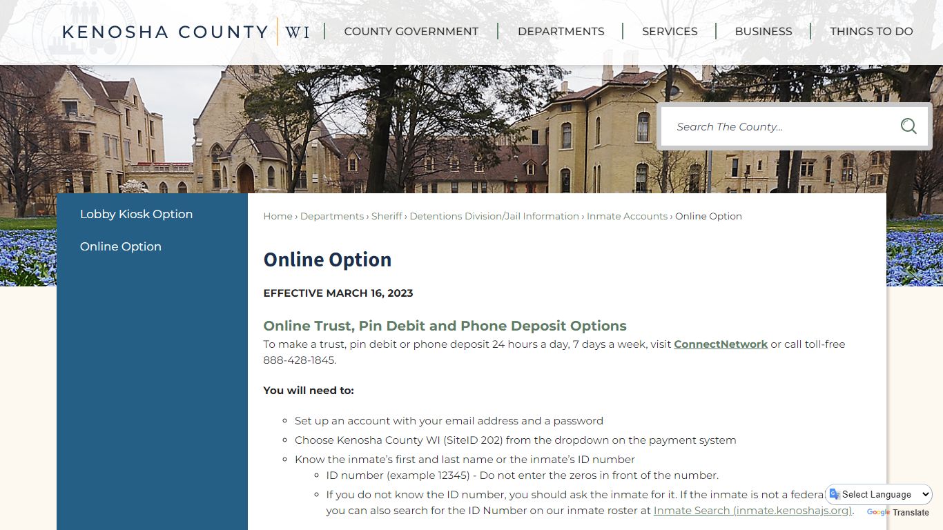 Online Option | Kenosha County, WI - Official Website